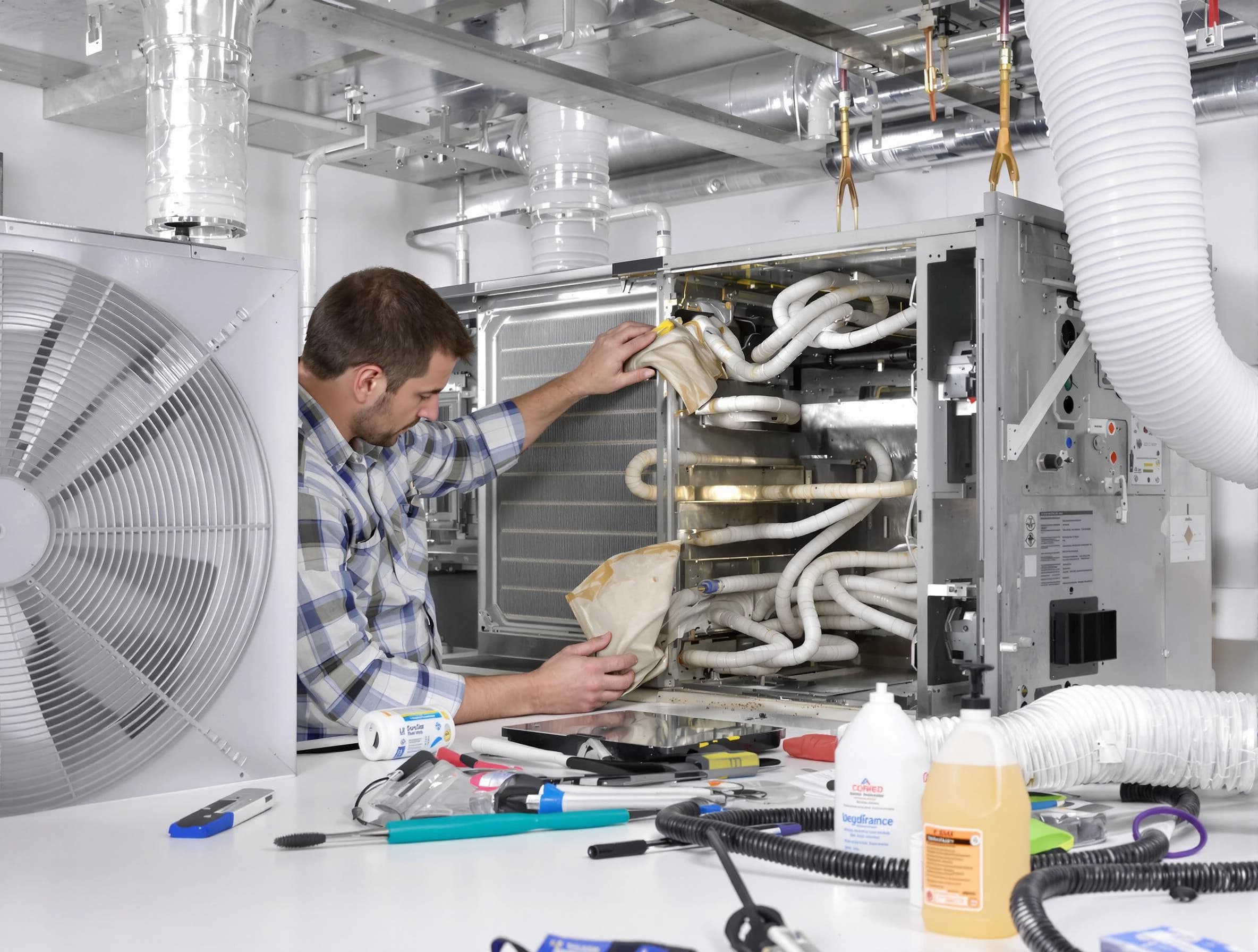 Woburn Air Duct Cleaning specialist performing precision AC coil cleaning in Woburn