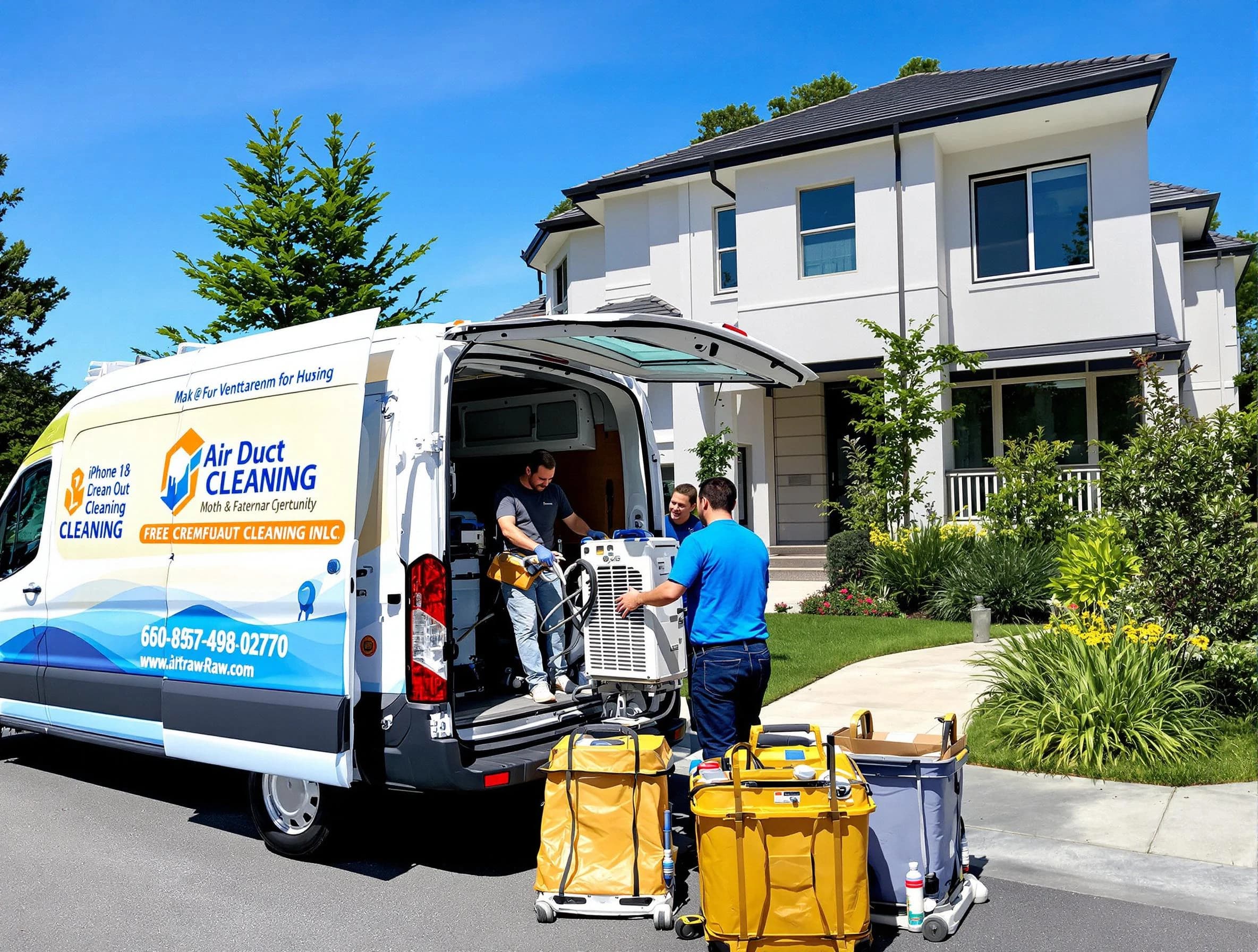 Woburn Air Duct Cleaning technician performing professional air duct cleaning in Woburn