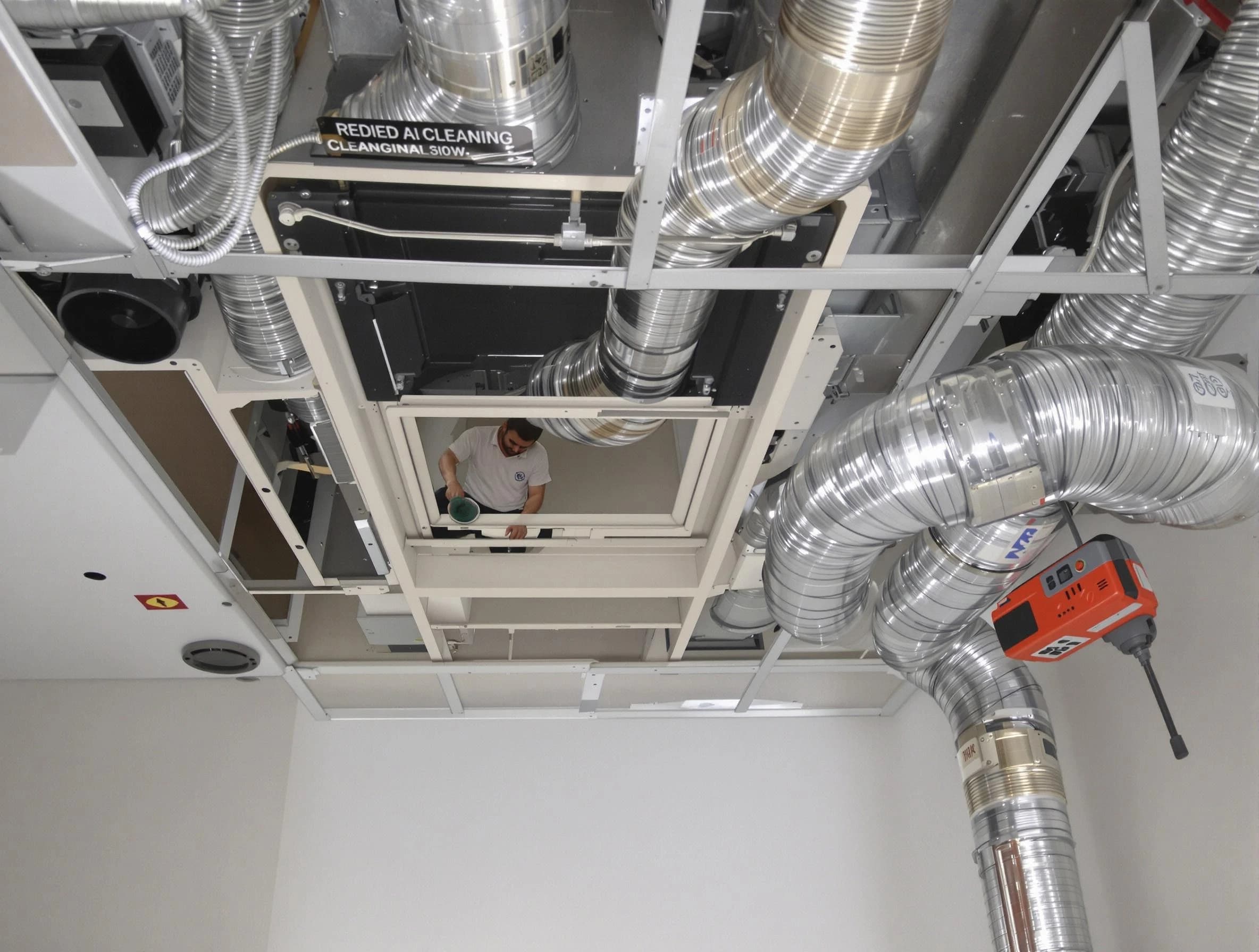 Woburn Air Duct Cleaning technician performing detailed central duct system cleaning in Woburn