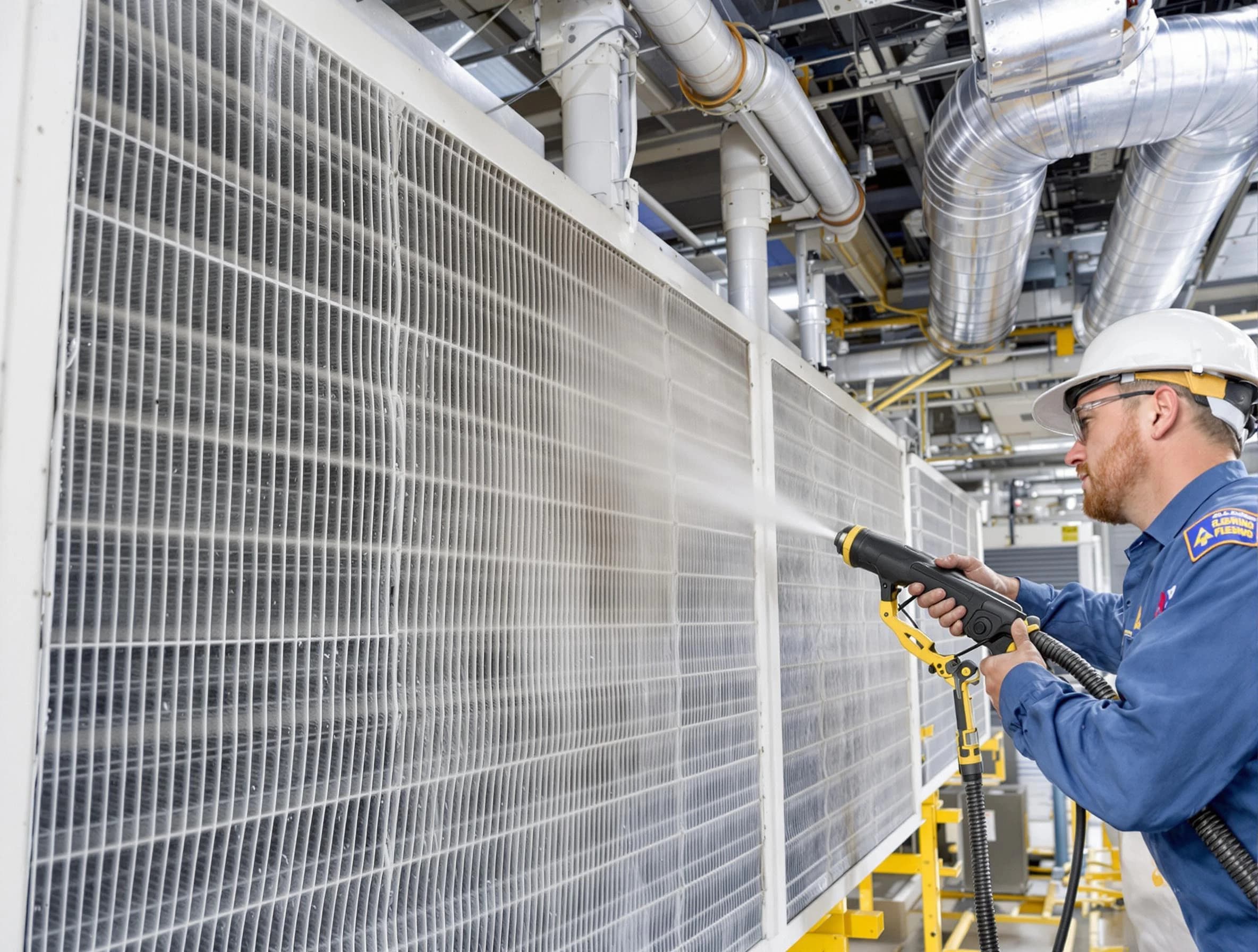 Professional commercial coil cleaning by Woburn Air Duct Cleaning in Woburn