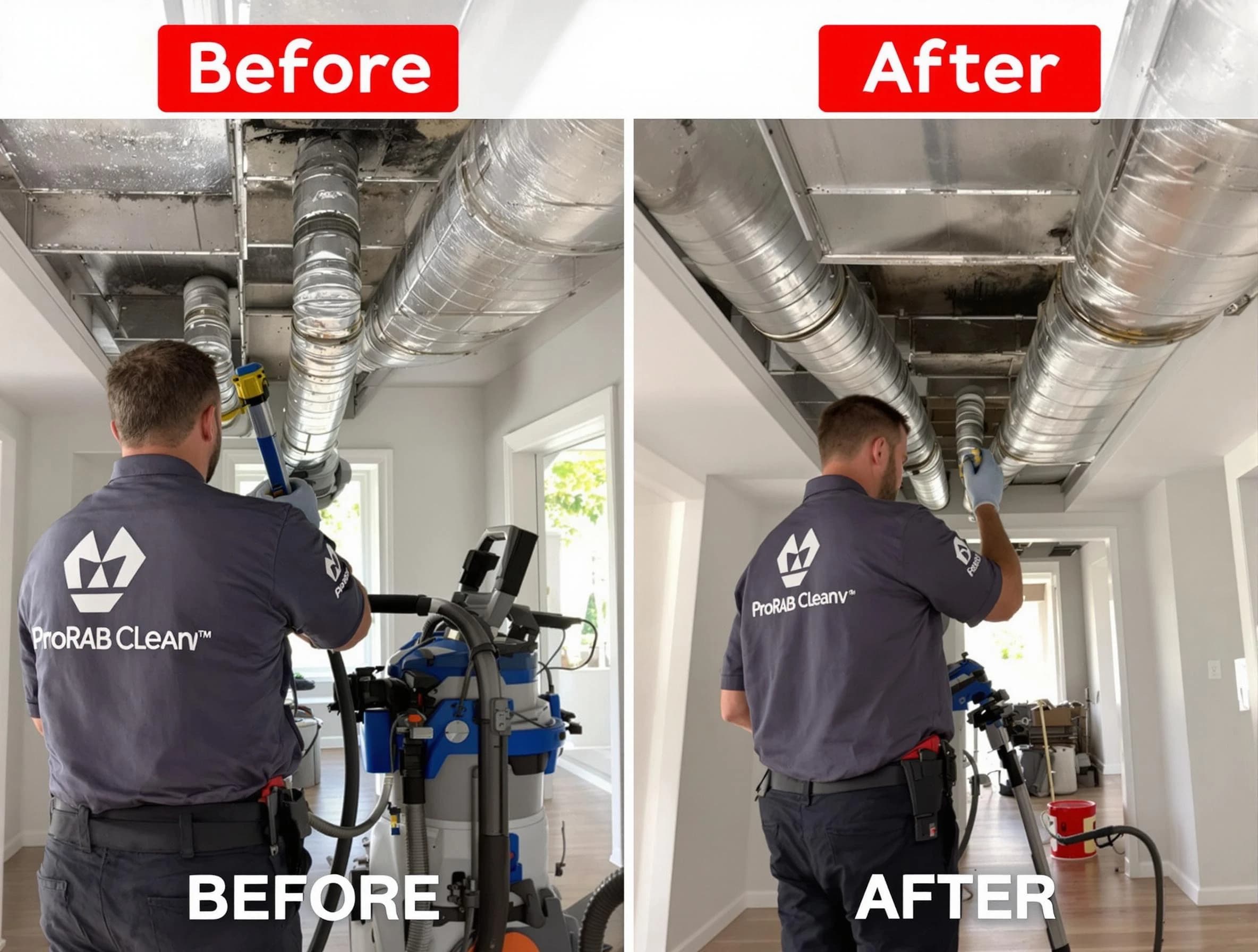 Woburn Air Duct Cleaning expert performing thorough residential duct cleaning in a Woburn home