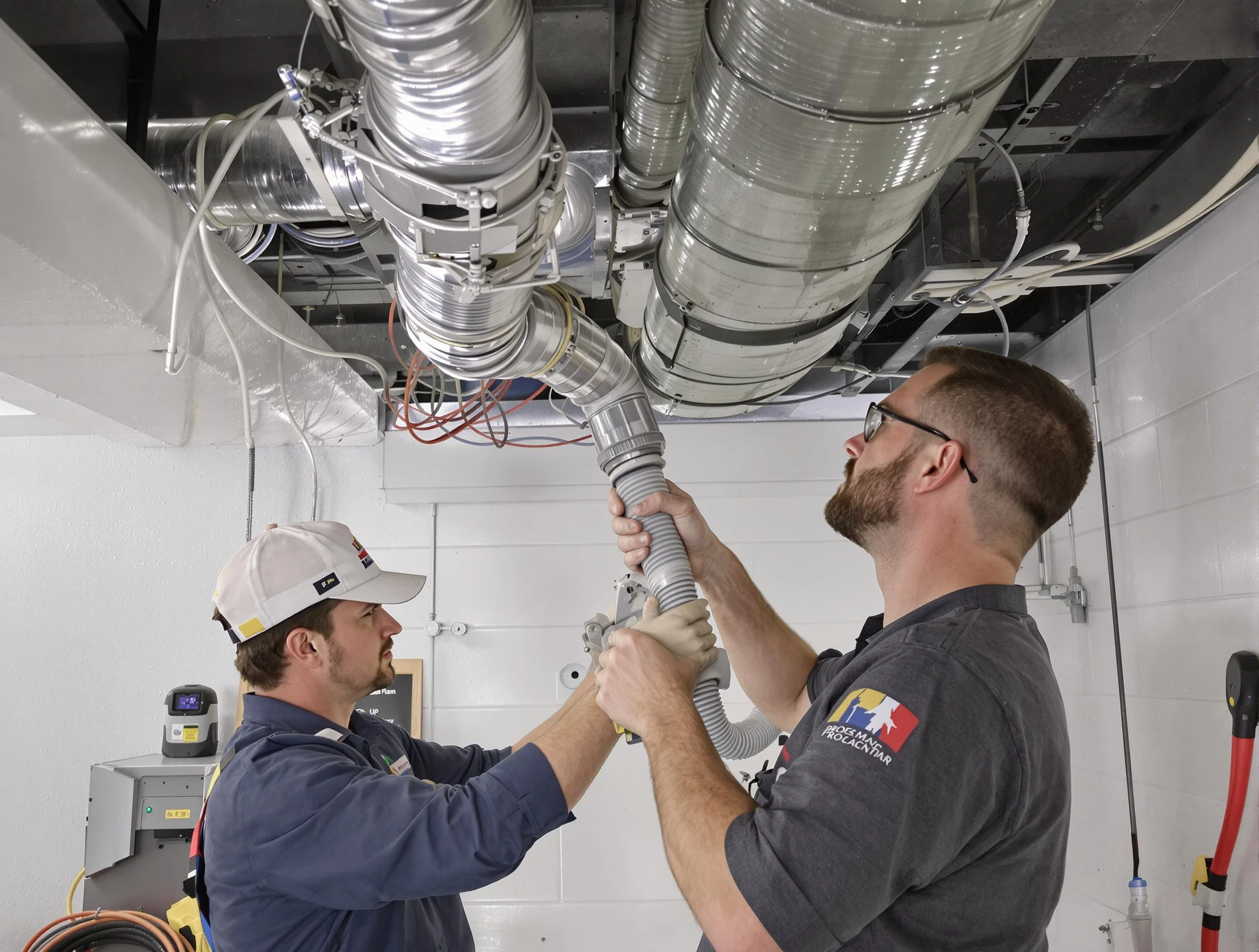 Woburn Air Duct Cleaning technician performing thorough AC duct cleaning in Woburn
