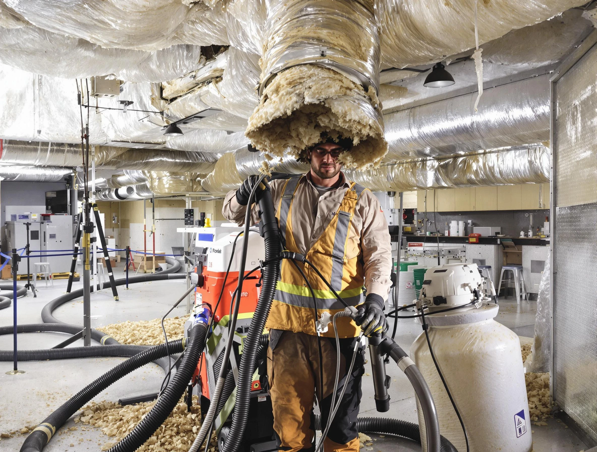 Professional vacuum insulation removal by Woburn Air Duct Cleaning expert in Woburn